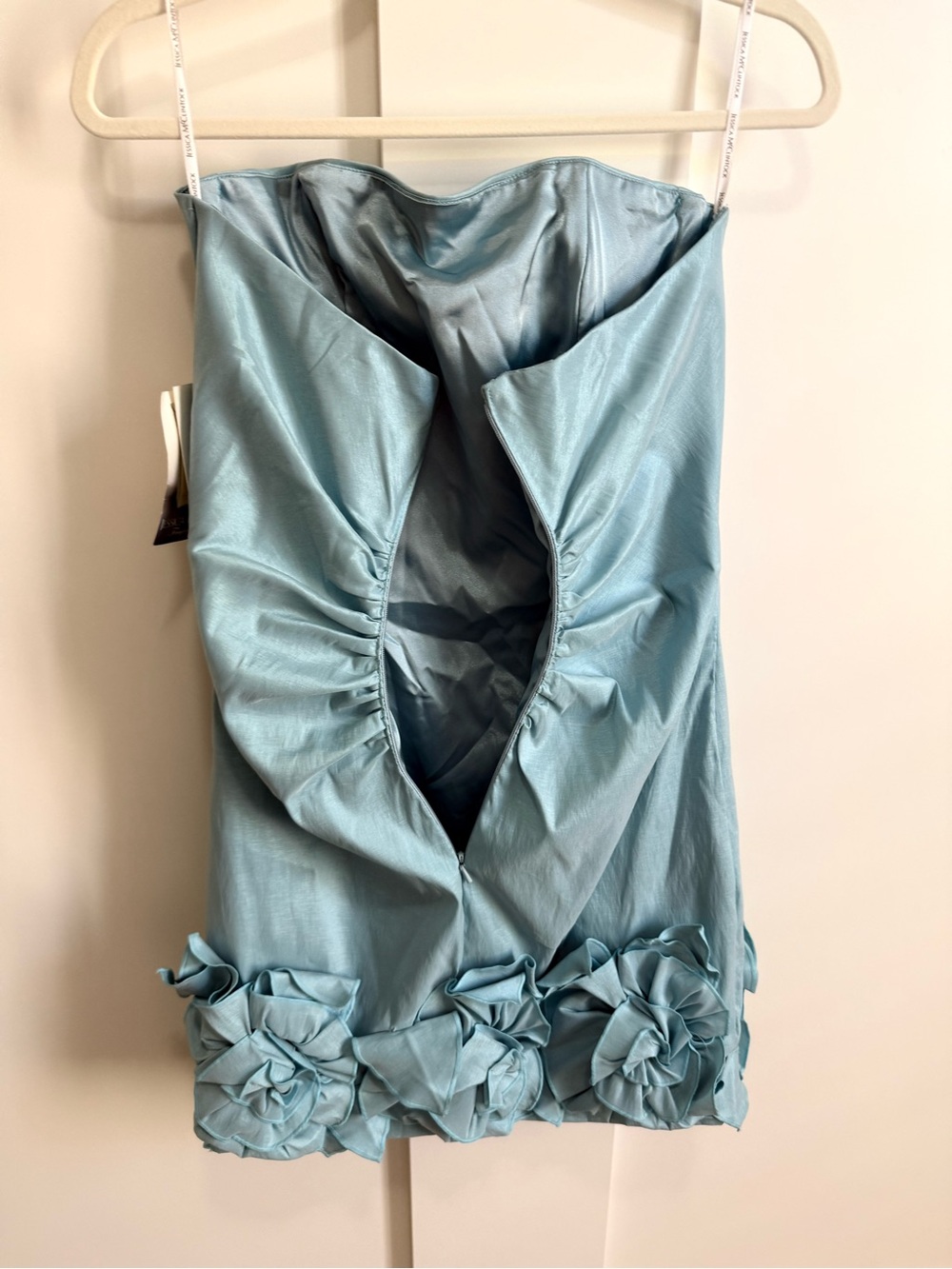 Jessica McClintock Rush Strapless Mini Dress Y2K Aqua Green Florets Rare 10 NWT - Picture 14 of 14